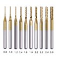 thumbnail image 4 of 10pcs 0.8-3mm Titanium Coated Engraving Milling Cutter Carbide Bits, 1/8'' Shank for Dremel Rotary Tools by Lukcase, 4 of 4