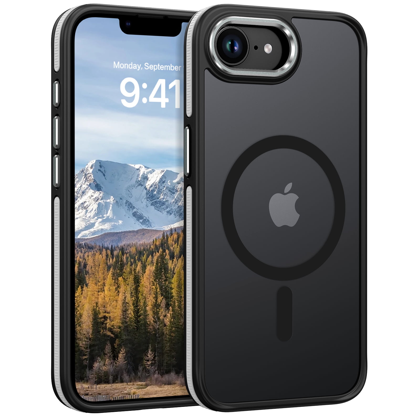 VENINGO for iPhone 17e Case / iPhone 16e Case Compatible with Mag-Safe, Upgraded Camera Protection Slim Non-Slip Translucent Matte Phone Case for iPhone 17e / iPhone 16e 6.1", Black