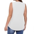 thumbnail image 4 of Tank Top Womens Tank Top Women Tank Tops Women's Solid Color V Neck Cover Strip Casual Blouse White XXL, 4 of 8