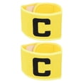 thumbnail image 1 of FONDOTIN 2 Pcs Brassard de Soccer Professionnel Jaune Réutilisable pour Soccer Basketball Hockey, 1 of 6