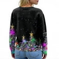 thumbnail image 6 of WTOBBY Women's Christmas Print Knit Cardigan, Fun and Festive Holiday Sweater for Fall and Winter, Long Sleeve Pullover with Seasonal Designs,Purple S, 6 of 6