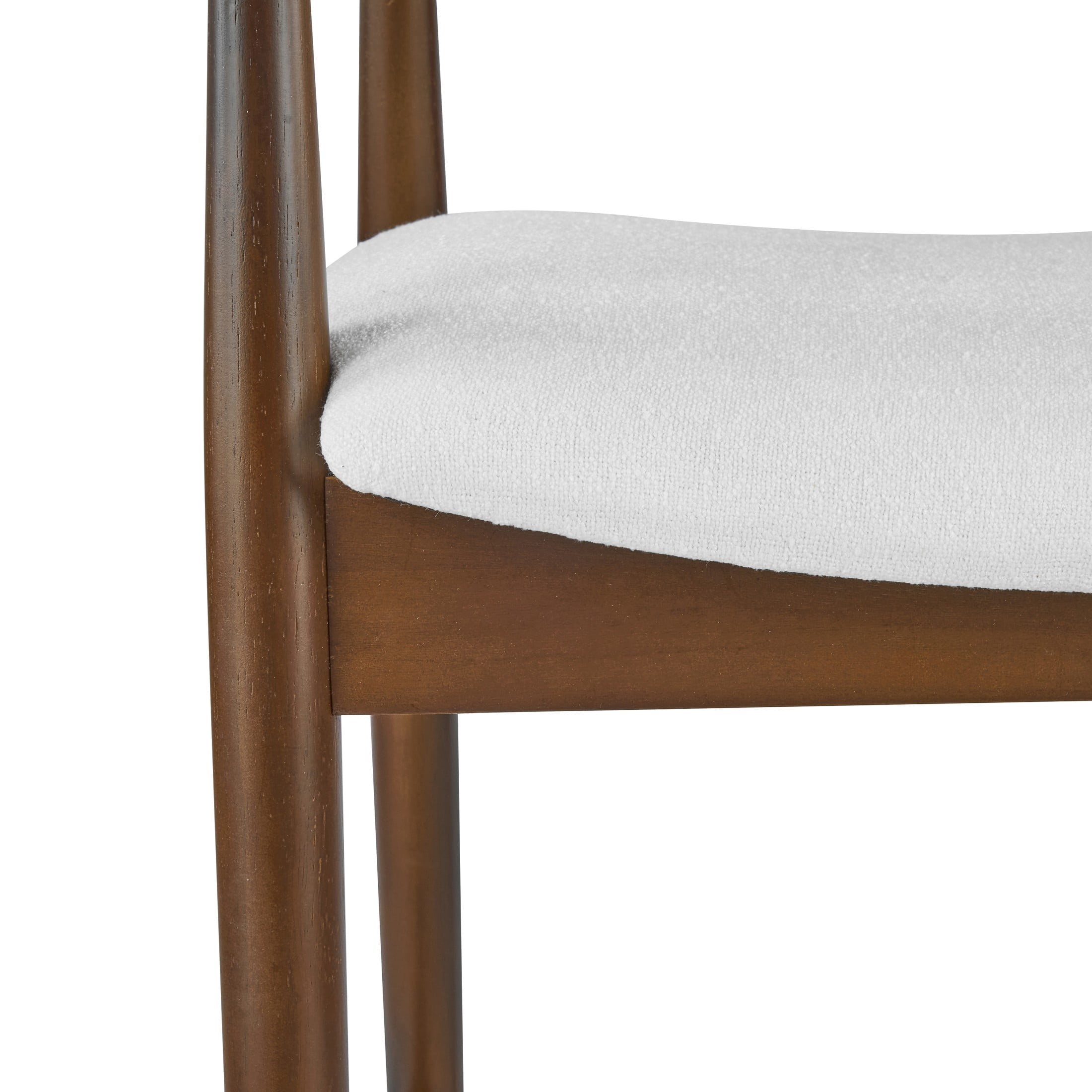 Christopher Knight Home Mid-Century Wooden Counter Stools with White Upholstery, Walnut, Set of 4