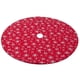 thumbnail image 3 of Falda para árbol de Navidad de 122 cm: falda grande para árbol de Navidad de color rojo con copos de nieve blancos, 3 of 4