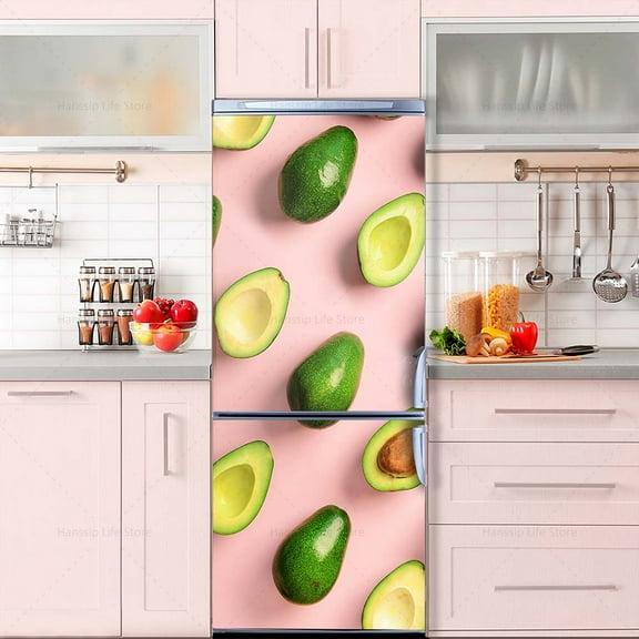 Fridge Door Wrap Vinyl Sticker - Decor Front Refrigerator PVC Wallpaper Decal - Freezer Covering Art