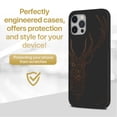 thumbnail image 2 of Case Yard Wooden Case for iPhone-12/12-Pro Soft TPU Silicone cover Slim Fit Shockproof Wood Protective Phone Cover for Girls Boys Men and Women Supports Wireless Charging Deer Design, 2 of 7