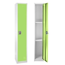 AdirOffice Large Steel Metal Locker 1-Tier Storage Cabinet with Key & Hooks, Green