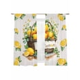 thumbnail image 7 of Lemon Basket Summer Sheer Curtains 63 Inch Length 2 Panels Set, Farmhouse Eucalyptus Grey Wooden Voile Window Treatment Rod Pocket Curtains Sheers Drapes for Bedroom/Living Room/Kitchen 52x"63"x2, 7 of 7