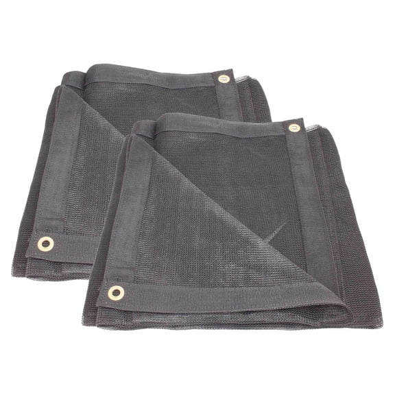 (2 Pack) 8'x10' Black 70% Shade Mesh Tarp for Outdoor w/ Grommets - 6 Oz Extra Durable Heavy Duty Mesh Tarps for Dump Truck, Rolloff Trucks - Mesh Shade Net Cloth for Sun, Plant, Patio