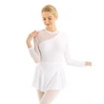 thumbnail image 3 of Zaldita Women's Lyrical Gymnastic Skate Dress Mesh Patchwork Hollow Out Leotard Dresses White X-Large, 3 of 7