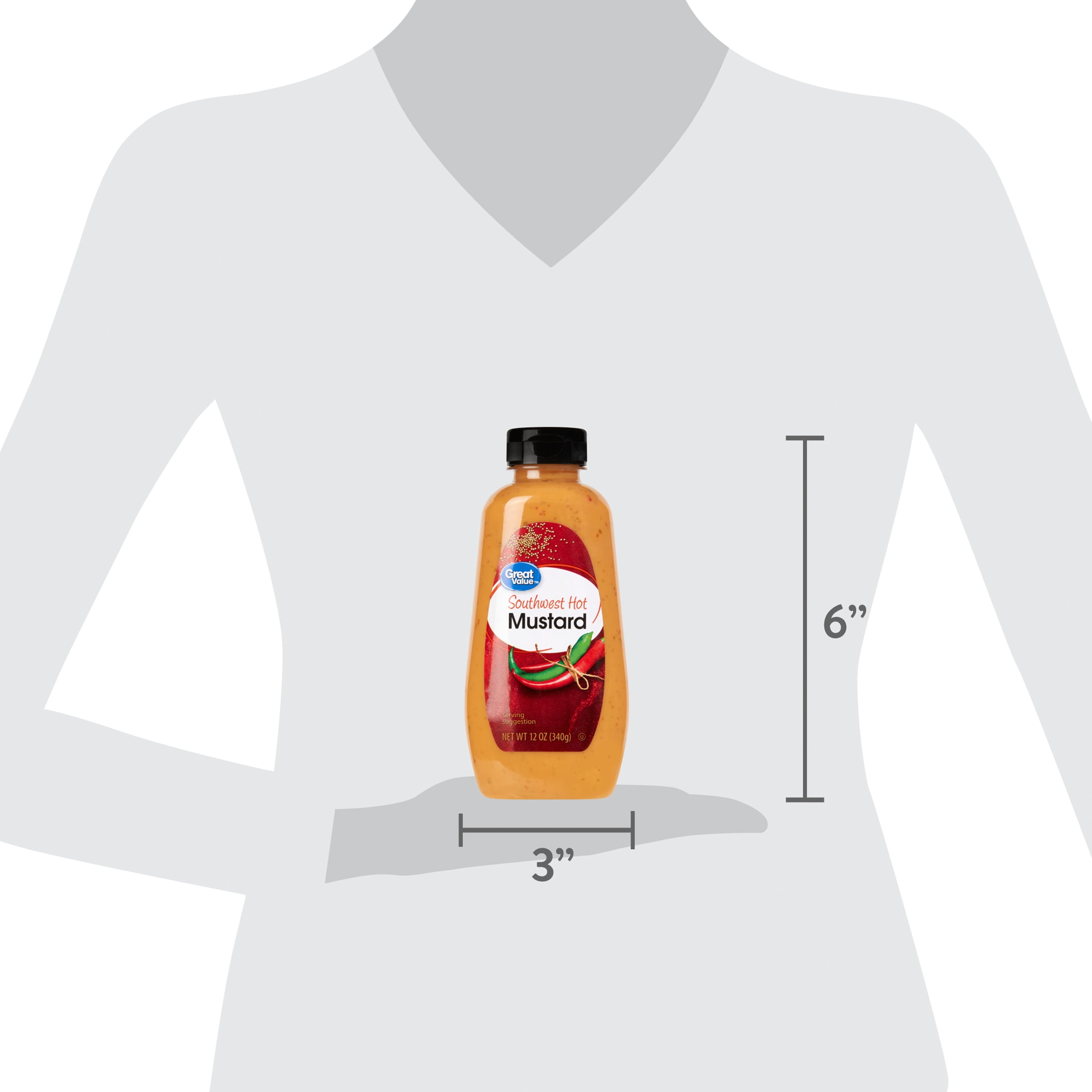 Great Value Southwest Hot Mustard, 12 oz