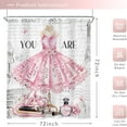 thumbnail image 5 of Ballet Dress Pink Shower Curtain 72Wx72H Inch Fashion Girly Paris Modern Girl Ballerina Motivational Quotes Flower Perfume Book Bathroom Decor Fabric Polyester Waterproof 12 Pack Hooks, 5 of 6