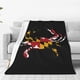 thumbnail image 1 of Manta de microfibra ultrasuave con forma de cangrejo y bandera de Maryland, con estampado 3D de moda, ideal para sofá o cama, ideal para todas las estaciones., 1 of 5