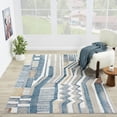 thumbnail image 4 of Ox Bay Wesley 7'9" x 9'9", Blue/Beige Stripe Washable Indoor Area Rug by Evette Rios, 4 of 8
