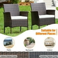thumbnail image 4 of Gymax Patio 2PCS Rattan Arm Dining Chair Cushioned Sofa Furniture Brown, 4 of 10