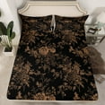 thumbnail image 2 of Feelyou Black Gold Flower Full Size Sheets, Retro French Floral Bed Sheets, Countryside Theme Sheet Sets, Super Cozy Room Decor, 4-Piece, 2 of 7