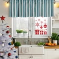 thumbnail image 5 of 2 Pack Blue Green Striped Valances for Windows Bedroom Living Room Window Treatments, Modern Stripes Art Watercolor Rod Pocket Valance Drapes Short Kitchen Curtains Over Sink 60"x18", 5 of 8