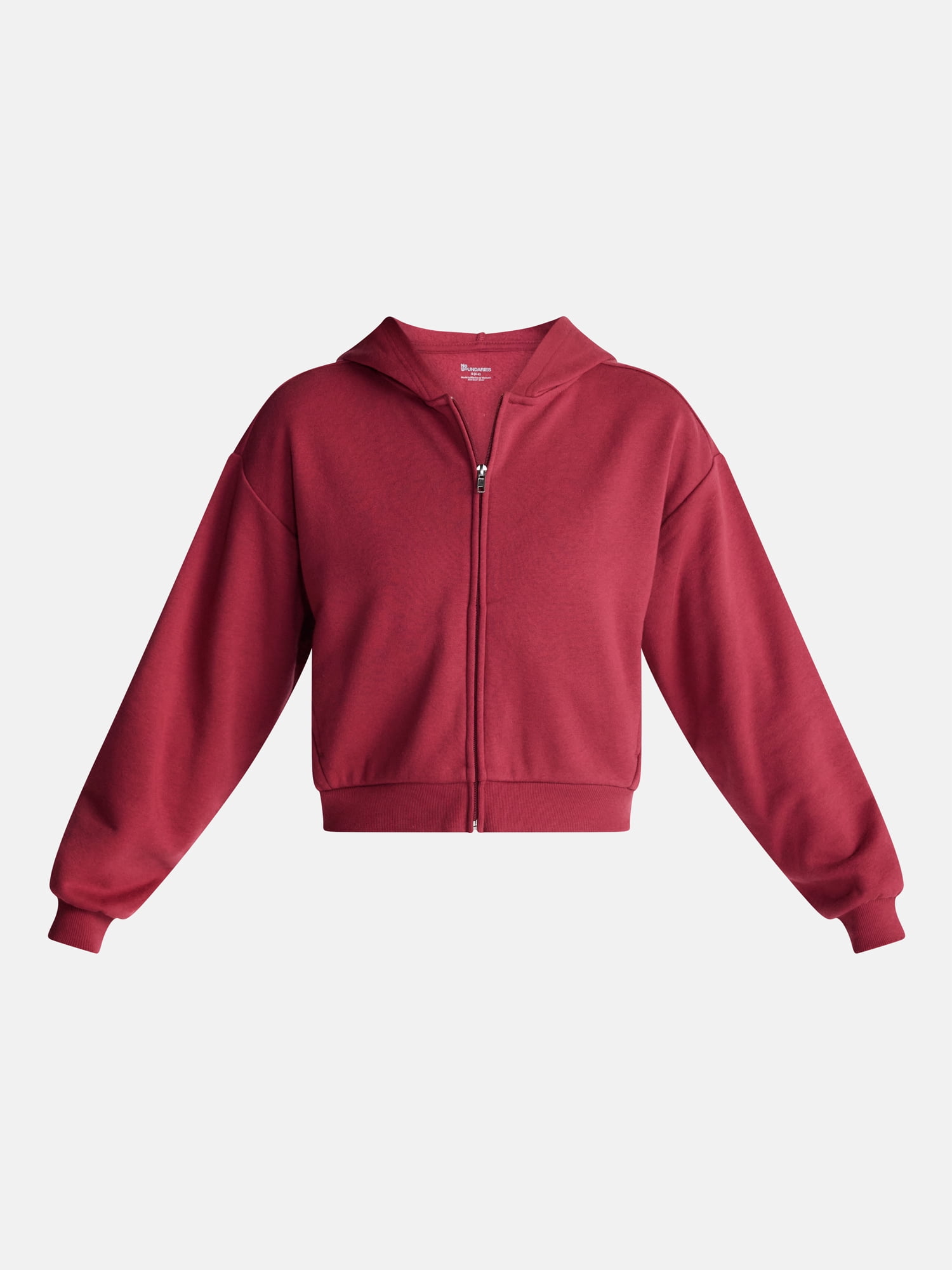 No Boundaries Boxy Zip Up Hoodie, Women's XXS-XXL