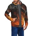 thumbnail image 2 of Wukai Fiery Dragon Of Chaos Print Men's Zip-Up Hoodie,Fleece Full-Zip Hoodie for Men, Hooded Sweatshirt-Large, 2 of 5