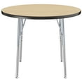 thumbnail image 3 of ECR4Kids 36in Round Contour Thermo-Fused Adjustable Activity Table Maple/Black/Silver - Standard Swivel, 3 of 4