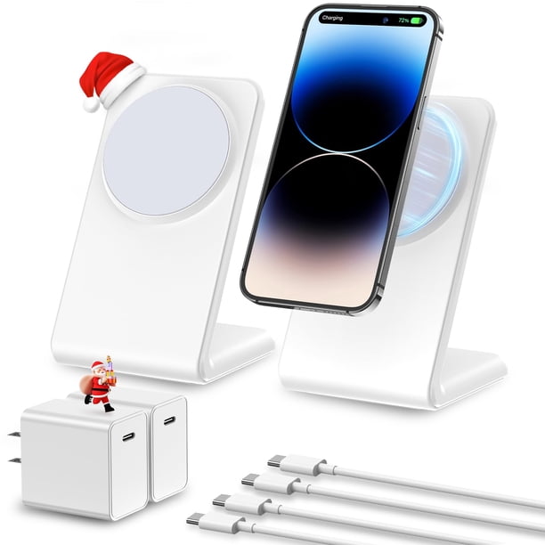 Soporte de cargador inalámbrico Meifigno para iPhone con adaptador de 20 W x2