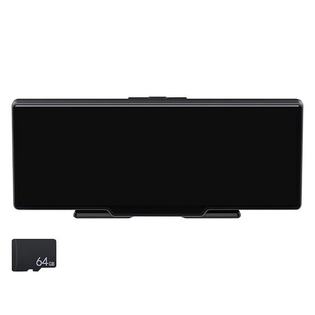 Phone Compatible Navigation Dash Cam 10-Inch Touchscreen Full Hd Recording Gps Navigation Voice Control 64Gb Card Included Dash Cam Gps