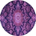 thumbnail image 1 of Ahgly Company Indoor Round Medallion Purple Traditional Area Rugs, 3' Round, 1 of 4