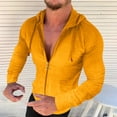 thumbnail image 2 of Yuyuzo Mens Plus Size Hoodie Full Zip Drawstring Hooded Slim Fitted Long Sleeve Cardigan Tops, 2 of 6