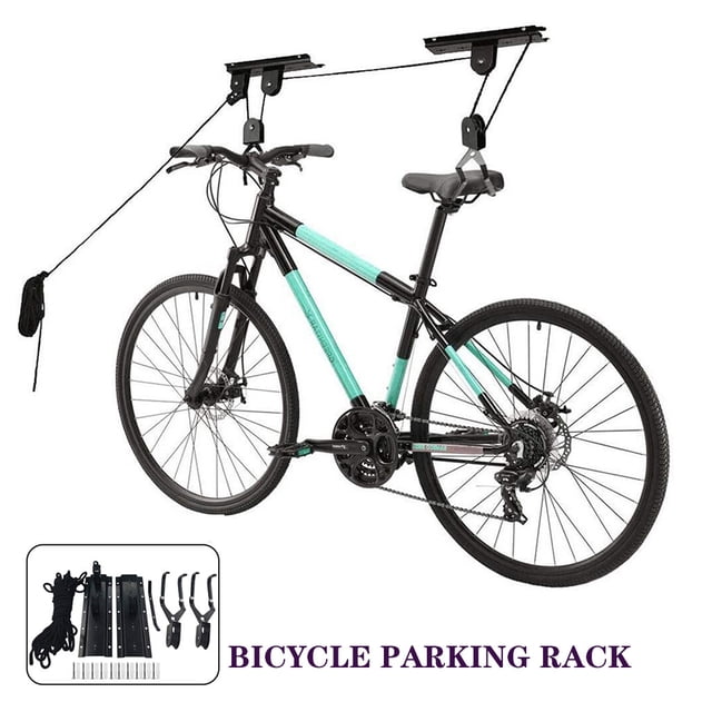 Cqxid Rack Clearance Duty Mountain Ceiling Pulley Mounted Heavy Lift Hoist Bike For Garage Tools & Home Improvement