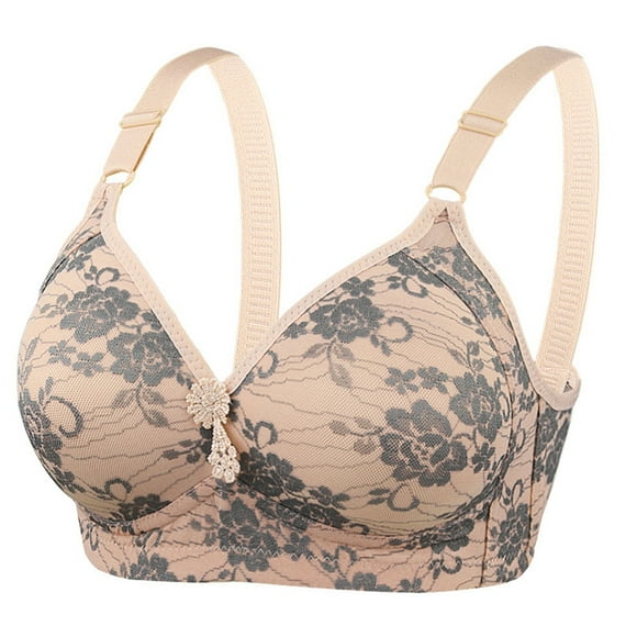 YDLCAFD Padded Bralette Top New Comfortable Thin Printed Wire Plus Size Bra Bra Pads Inserts Push up for Dress Nursing Bras for Breastfeeding and Pumping with Fixed Pads