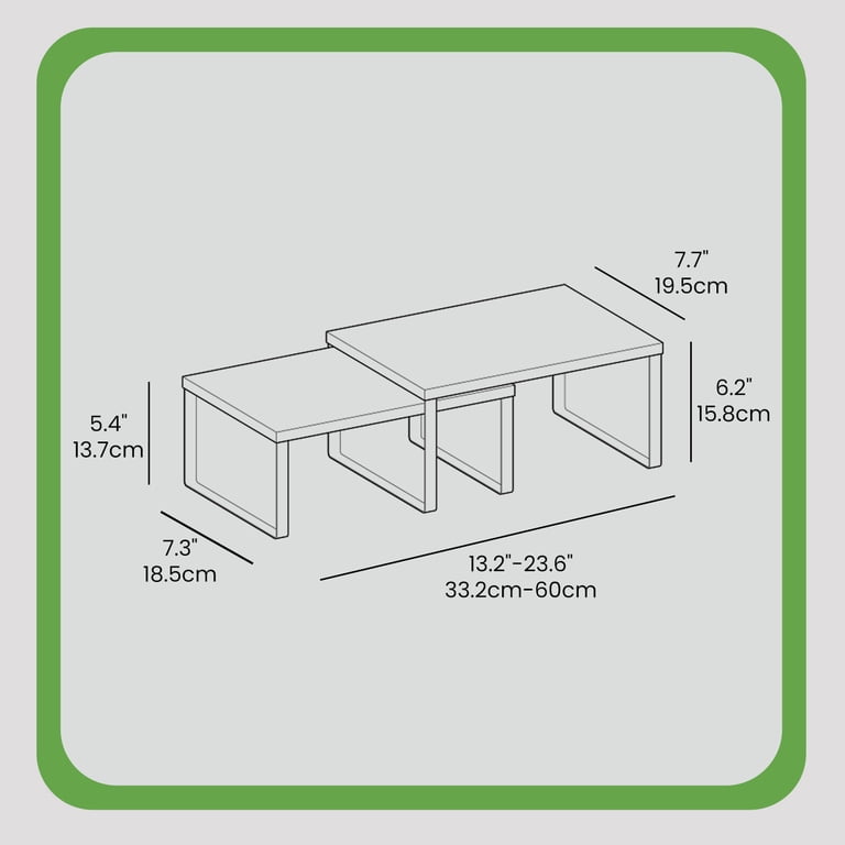 Ledrem 2-Tier Stackable Cabinet Shelf Organizer, White photo 3