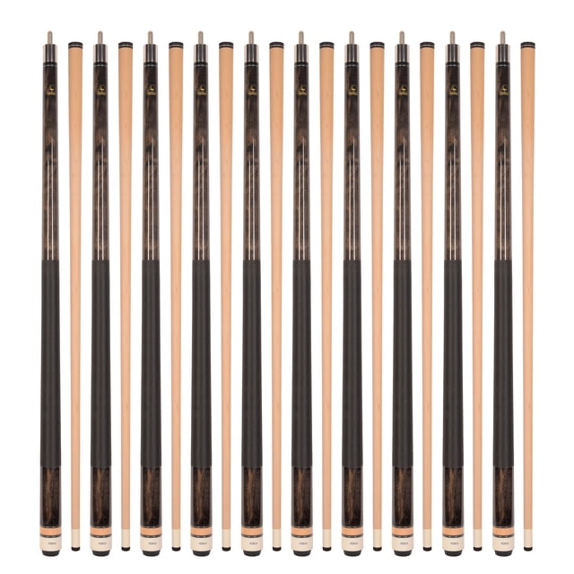 Lot de 10 Queues de Billard ASKA L2 Fumée, Arbre Érable Canadien de 58 Pouces, Embout Rigide de 13 mm, Poids Mixtes