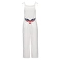 thumbnail image 4 of YABCSAZ 4th of July Outfits for Women Jumsuits Fashionable Casual Independence Day American Flag Print Romper Wide Leg Spaghetti Strap Sleeveless Looes Soft Comfortable Rompers with Pockets, 4 of 4