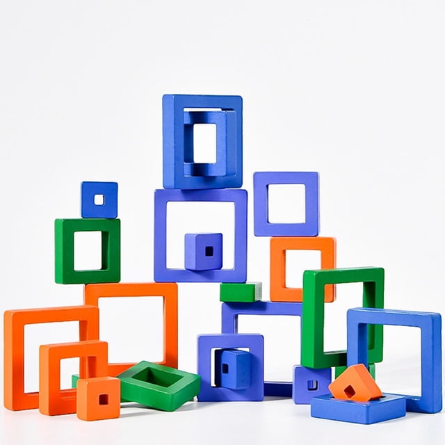 Bloques de apimiento cuadrados Rompecabezas Montessori Juegos de pensamiento lógico Juguetes para regalos de Navidad CUTICAT Juegos de pensamiento lógico