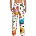 thumbnail image 3 of Goofa Flowers Birds And Butterflies Printed Soft Pajama Pants for Men, Wide Leg Comfy Casual Lounge Yoga Pants-Small, 3 of 9