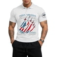thumbnail image 3 of Zimjoy USA 250 Anniversary Polo Shirts for Men USA Flag Short Sleeve 4th of July T-Shirts Henley Neck Patriotic Independence Day Tshirt, White S, 3 of 5