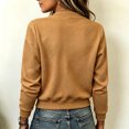 thumbnail image 4 of Cropped Bomber Jacket for Women Textured Lightweight Zip Up Fall Fashion Outerwear Long Sleeve Casual Jackets Earthy Yellow XL, 4 of 7