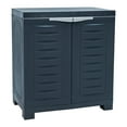 thumbnail image 1 of Sunnydaze Versatile Plastic Storage Cabinet with Adjustable Shelf - Charcoal - 25.5", 1 of 7