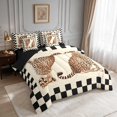 Manfei Wild Cat Pair Twin Bedding, Checker Frame Border Bedding ...
