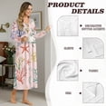 thumbnail image 6 of Tutolipy Starfish Shell Printed Women's Long Sleeve Nightgown V Neck Loungewear Lightweight Sleepwear Breathable Nightshirts for Fall Winter, M, 6 of 7
