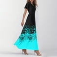 thumbnail image 4 of vigerkar Beach Dresses for Women,2025 Summer Trendy Elegant Wrap V Neck Floral Boho Dress,Flowy Ruched Hawaiian Maxi Dress Sky Blue, M, 4 of 7