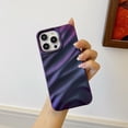 thumbnail image 1 of Funda de teléfono con patrón ondulado de seda 3D de lujo para iPhone 14, 13, 12, 11 Pro Max, X, XR, XS Max, 7, 8, 14 Plus, Color sólido, cubierta brillante, parachoques, 1 of 4