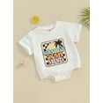 thumbnail image 3 of Liacowi Baby Girl Boys Western Romper 6M 12M 18M 24M Short Sleeve Letter Tree Print Jumpsuit for Infant Boys Girl Summer One Piece Clothes, 3 of 8