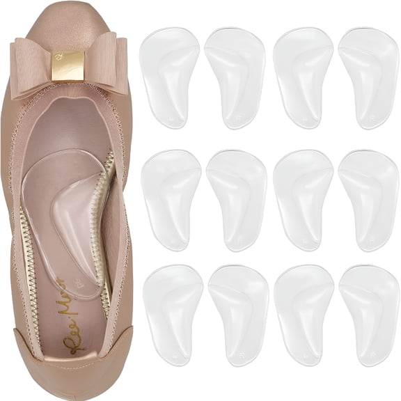 TELOLY Arch Support Insoles for Women, Gel Arch Support Cushions for Men and Women, Arch Cushion Inserts, Arch Support Pads (6 Pairs)