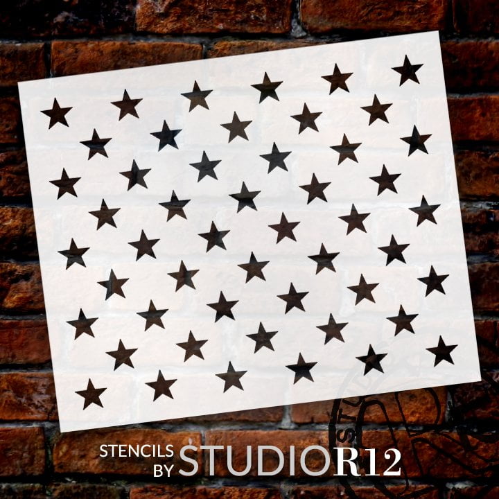 Star Stencil American Flag 50 Star for Painting on Wood Crafts Fabric/Airbrush/Reusable Stencil/DIY Drawing Painting Craft Projects/Glass and Wall 9 Pieces 3 Large 3 Medium 3 Small 