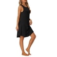 thumbnail image 4 of Camisón sin mangas para mujer Inspire Chic, vestido casual con bolsillos, color negro, talla M, 4 of 6