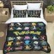 thumbnail image 5 of Funda de edredón con estampado de Pokémon de anime japonés y fundas de almohada, juego de cama con impresión digital 3D de microfibra, tamaño doble, tamaño Queen y King, 5 of 5