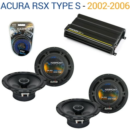 Acura RSX Type S 2002-2006 Factory Speaker Upgrade Harmony (2)R65 & CX300.4 Amp - Factory Certified (Best Type Of Amp For Subwoofers)