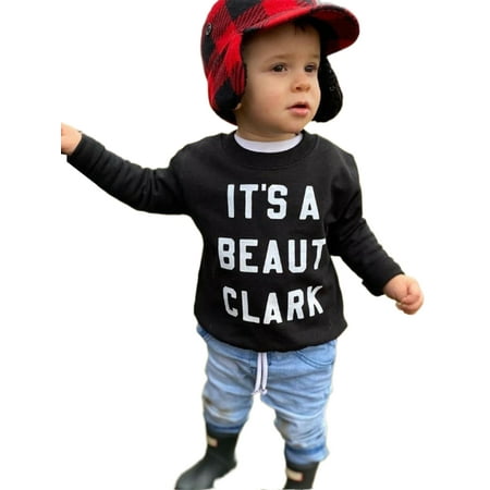 

Ma&Baby Toddler Baby Boy Girl Christmas Sweatshirt Funny Letter Crewneck Long Sleeve Pullover Romper Tops