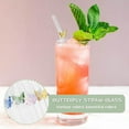 thumbnail image 4 of 5 Pcs Glass Straws Butterfly Straws with Design Reusable Straws with 2 Straw Cleaning Brushes Stained Glass Straws Shatterproof Bar Accessories for Cocktails, Smoothies, Shakes, Juices, 4 of 6