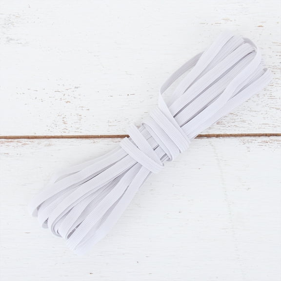 1/4" White Elastic Band by Threadart - For Sewing and Crafts - 1/4" wide 10 Yard Length - DIY Elastic for Crafts, and Sewing - Strong Stretchy Durable Elastic